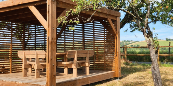 Kiosque en bois Douglas : Un espace de détente ou de réception pour admirer la vue